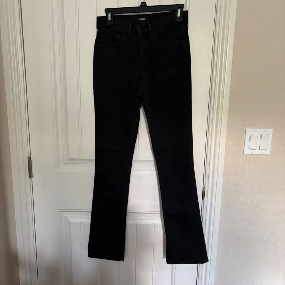 Express womens petite black jeans sze 4r